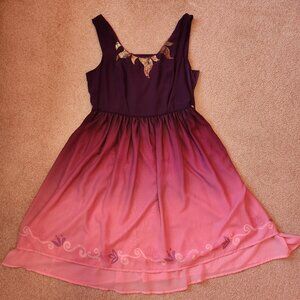 Her Universe Destination Disney Rapunzel Tangled Ombre Lantern Faux Corset Dress